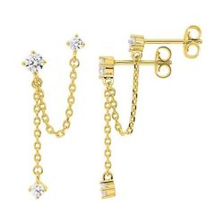 Pendientes Metal Chapado En Oro Argyor MRM Mujer (CH)135622.1 Colgante Cadenilla C. Circonitas