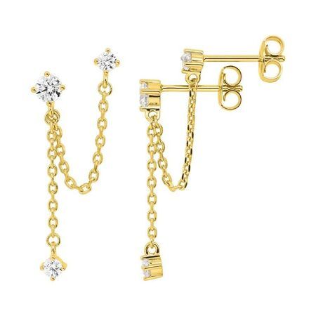 Pendientes Metal Chapado En Oro Argyor MRM Mujer (CH)135622.1 Colgante Cadenilla C. Circonitas