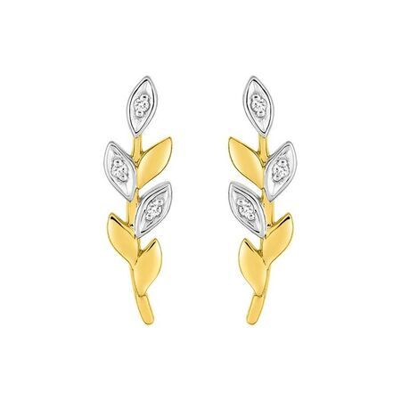Pendientes Metal Chapado En Oro Argyor MRM Mujer (CH)135635.1 Hojas C. Circonitas