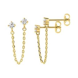 Pendientes Metal Chapado En Oro Argyor MRM Mujer (CH)135659.1 Colgante Cadenillas C. Circonitas