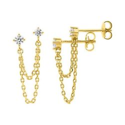 Pendientes Metal Chapado En Oro Argyor MRM Mujer (CH)135669.1 Colgante Cadenillas C. Circonitas