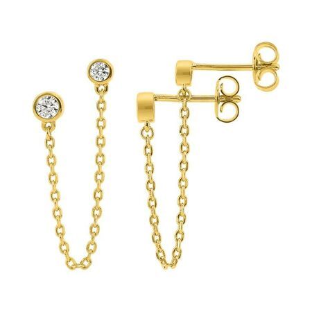 Pendientes Metal Chapado En Oro Argyor MRM Mujer (CH)135670.1 Colgante Cadenillas C. Circonitas