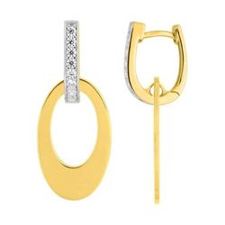 Pendientes Metal Chapado En Oro Argyor MRM Mujer (CH)135957.1 Aro C. Circonitas & Colgante Óvalo