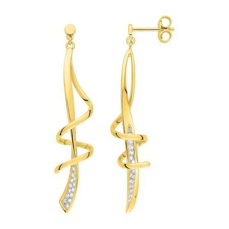 Pendientes Metal Chapado En Oro Argyor MRM Mujer (CH)BSWF01Z Colgante Entorchado C. Circonitas