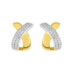 Pendientes Metal Chapado En Oro Argyor MRM Mujer (CH)BSWH44Z Bandas Cruzadas C. Circonitas