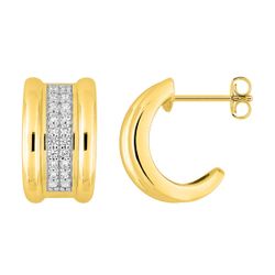 Pendientes Metal Chapado Oro Argyor MRM (CH)135122.1 Medio Aro Circonitas