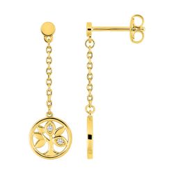 Pendientes Metal Chapado Oro Argyor MRM (CH)135993.1 Colgante Círculo Árbol Circonitas