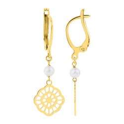 Pendientes Metal Chapado Oro Argyor MRM (CH)135A00 Colgante Mandala Perla