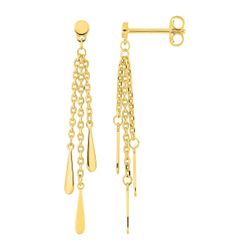 Pendientes Metal Chapado Oro Argyor MRM (CH)135A05 Colgante Cadenas Gotas Alargadas