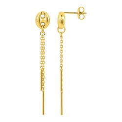 Pendientes Metal Chapado Oro Argyor MRM (CH)135A09 Eslabón Colgante Cadenilla