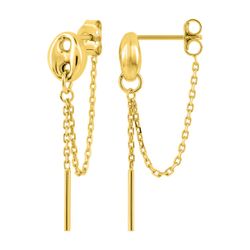 Pendientes Metal Chapado Oro Argyor MRM (CH)135A10 Eslabón Colgante Cadenilla