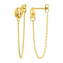 Pendientes Metal Chapado Oro Argyor MRM (CH)135A11 Eslabón Colgante Cadenilla