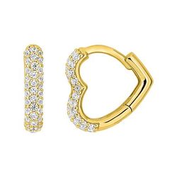 Pendientes Metal Chapado Oro Argyor Mujer (CH)135156.1 Aro Corazón Circonitas