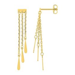 Pendientes Metal Chapado Oro Argyor Mujer (CH)135A06 Colgante Cadenilla