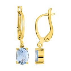 Pendientes Metal Chapado Oro Argyor Mujer (CH)135A14.6 Colgante Circonitas Azul Cielo