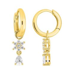 Pendientes Metal Chapado Oro Argyor Mujer (CH)135A22.1  Aro Colgante Circonitas