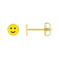 Pendientes Metal Chapado Oro Argyor Mujer (CH)135A37 Cara sonriente Esmalte Amarillo