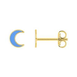 Pendientes Metal Chapado Oro Argyor Mujer (CH)135A39 Media Luna Esmalte Azul