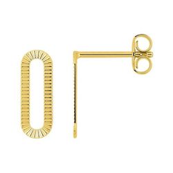 Pendientes Metal Chapado Oro Argyor Mujer (CH)135A82 Óvalo En Brillo