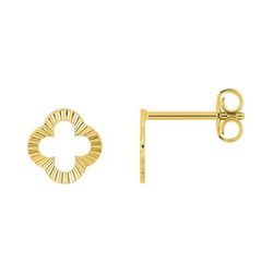 Pendientes Metal Chapado Oro Argyor Mujer (CH)135A84 Trébol En Brillo