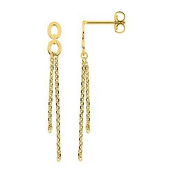 Pendientes Metal Chapado Oro Argyor Mujer (CH)135A88 Colgante Cadenillas