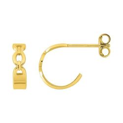 Pendientes Metal Chapado Oro Argyor Mujer (CH)135A89 Medio Aro Eslabón En Brillo