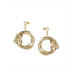 Pendientes Metal Dorado Sovrani Mujer J11184 Colgante Círculo Malla Lurex 3cm