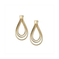 Pendientes Metal Dorado Sovrani Mujer J11186 Lágrima Malla Lurex 6cm