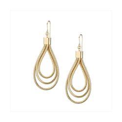 Pendientes Metal Dorado Sovrani Mujer J11187 Colgante Lágrima Malla Lurex 8,5cm