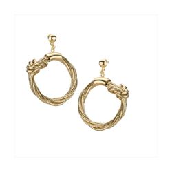 Pendientes Metal Dorado Sovrani Mujer J11192 Colgante Círculo Malla Lurex 4cm