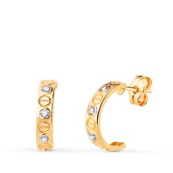 Pendientes Oro 18kts 12x3mm 21517 Aro Circonitas