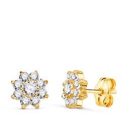 Pendientes Oro 18kts 6,5x6,5mm 20787-1 Circonitas