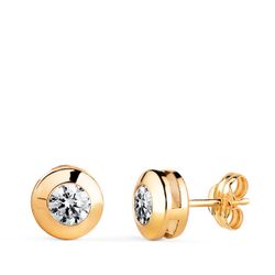 Pendientes Oro 18Kts 7,5mm N5950-8AP Chatón Galería Circonita