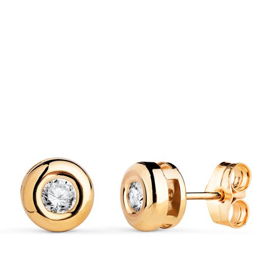 Pendientes Oro 18Kts 7mm P1900-OAP340 Diamante 3,40mm 0,300qtes vs2-g