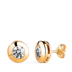 Pendientes Oro 18Kts 8,5mm N5950-9AP Chatón Galería Circonita