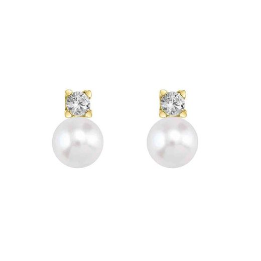 Pendientes Oro 18kts Argyor MRM 10mm (18)75A0103P-10mm Diamantes Perlas
