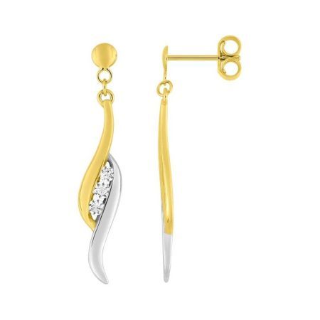 Pendientes Oro Bicolor Blanco 18kts Argyor MRM (18)2.7136.Z3  Colgante Entorchado C. Circonitas