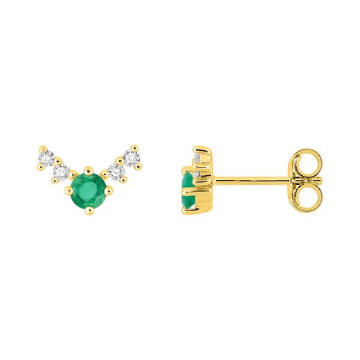 Pendientes Oro 18kts Argyor MRM (18)2.7438.E0 Diamantes 0,10ct GH-P - Piedra Esmeralda 0,21ct