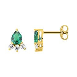 Pendientes Oro 18kts Argyor MRM (18)2.7487.E0 Piedra Esmeralda Circonitas