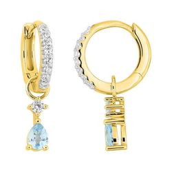 Pendientes Oro 18kts Argyor MRM (18)2.7501.T3 Aro Circonitas Colgante Piedra Topacio Azul