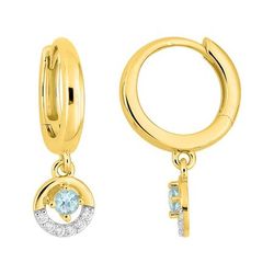 Pendientes Oro 18kts Argyor MRM (18)2.7502.T3 Aro Colgante Piedra Topacio Azul