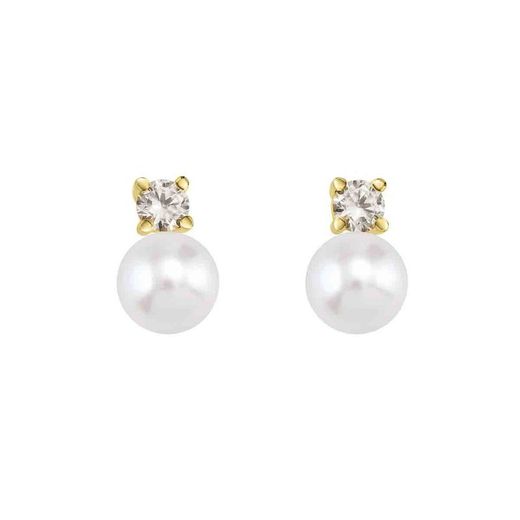 Pendientes Oro 18kts Argyor MRM 9mm (18)75A0101ZP-9mm Circonitas Perlas
