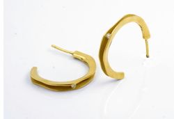 Pendientes Oro 18kts Arior Aro Delgado Con Diamante 3641317PP