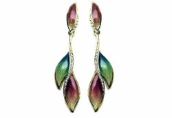 Pendientes Oro 18kts Arior Botanic 2 Piezas Azul Y Rosa Con Diamantes 3641184EPT