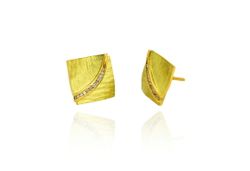 Pendientes Oro 18kts Arior Doble Fulla Con Circonitas 3641075XPP