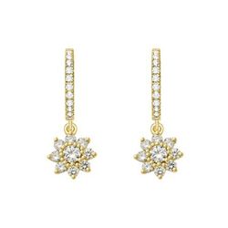 Pendientes Oro 18kts Aro Colgante Flor Argyor MRM (18)75A0213Z 40 Circonitas