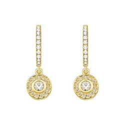 Pendientes Oro 18kts Aro Colgante Redondo Argyor MRM (18)75A0214 50 Diamantes