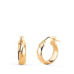 Pendientes Oro 18kts Aro En Brillo A93-1540 14x4mm