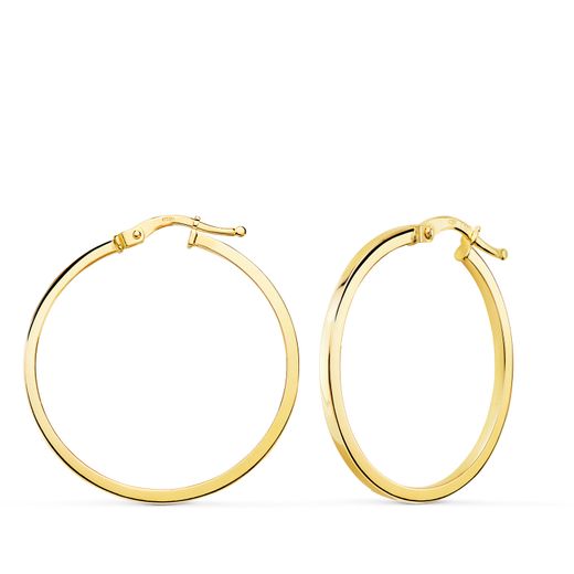 Pendientes Oro 18kts Aro En Brillo A95-3315 33x1,50mm