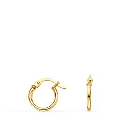 Pendientes Oro 18kts Aro En Brillo A98-1115 11x1,5mm